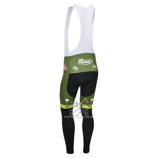 Vini Fantini Ropa Ciclismo Culotte Largo 2013 Hombre Mangas Largas Verde y Negro